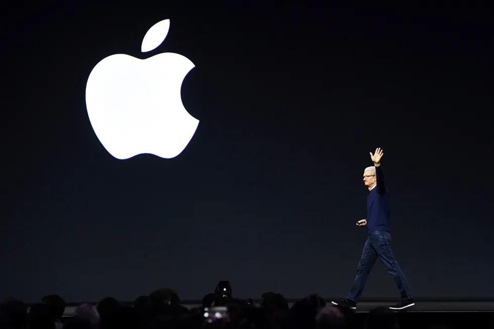 Apple-sjef Tim Cook avbildet ved en tidligere anledning.