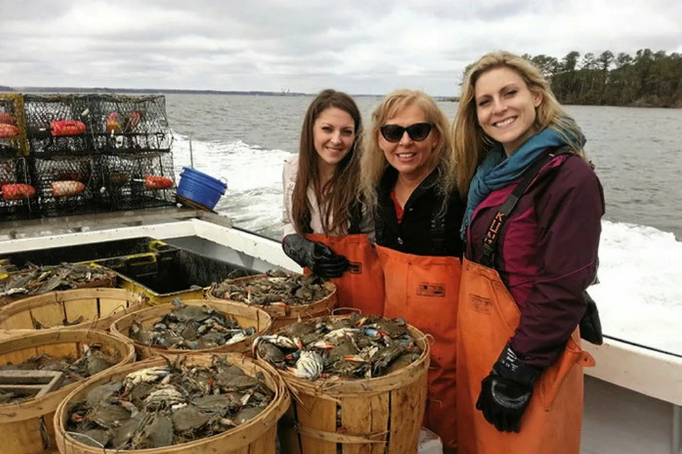 Van Cleve Seafood Owner Shelly Van Cleve (center) with daughters and Co-owners Monica Van Cleve-Talbert (left) and Allie Van Cleve-Cushing.
