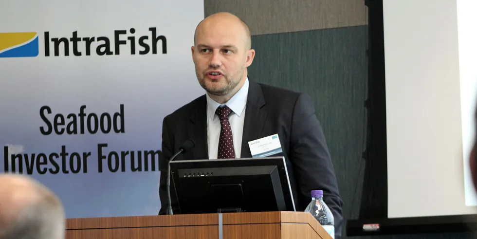 Gunnar Nielsen, her under IntraFish Investor Forum i London i 2017.