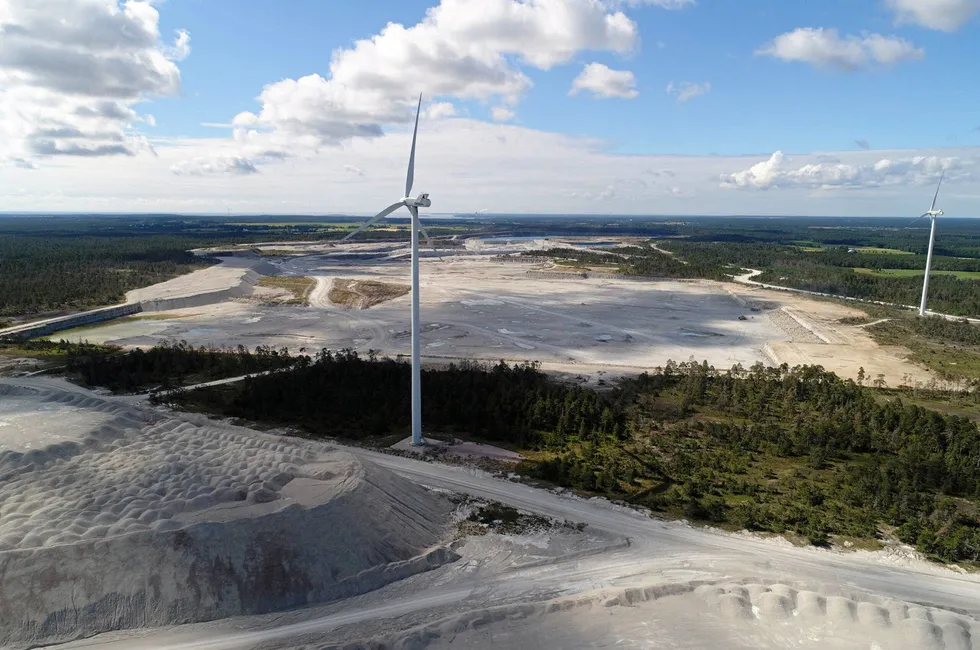 Nordkalk's facility in Storugns, on the Swedish island of Gotland, where it has a limestone quarry, a lime kiln and a harbour, as well as wind turbines.