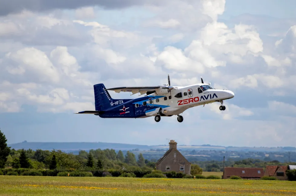 ZeroAvia hydrogen-powered aircraft in July 2023.