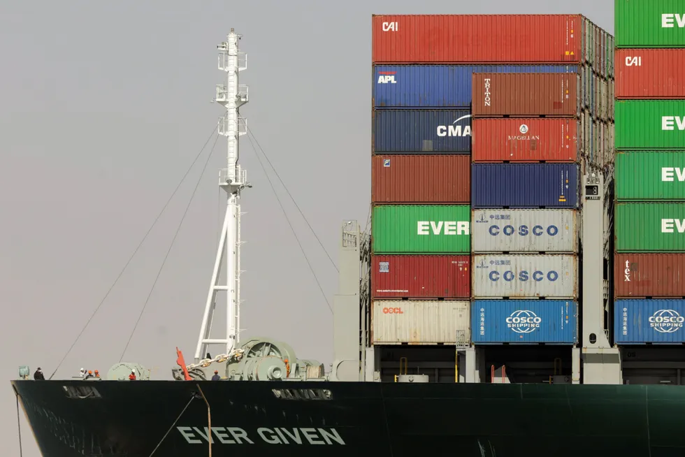 Free at last: Ever Given, one of the world's largest container ships, is seen after it was fully floated in the Suez Canal, Egypt on March 29, 2021.