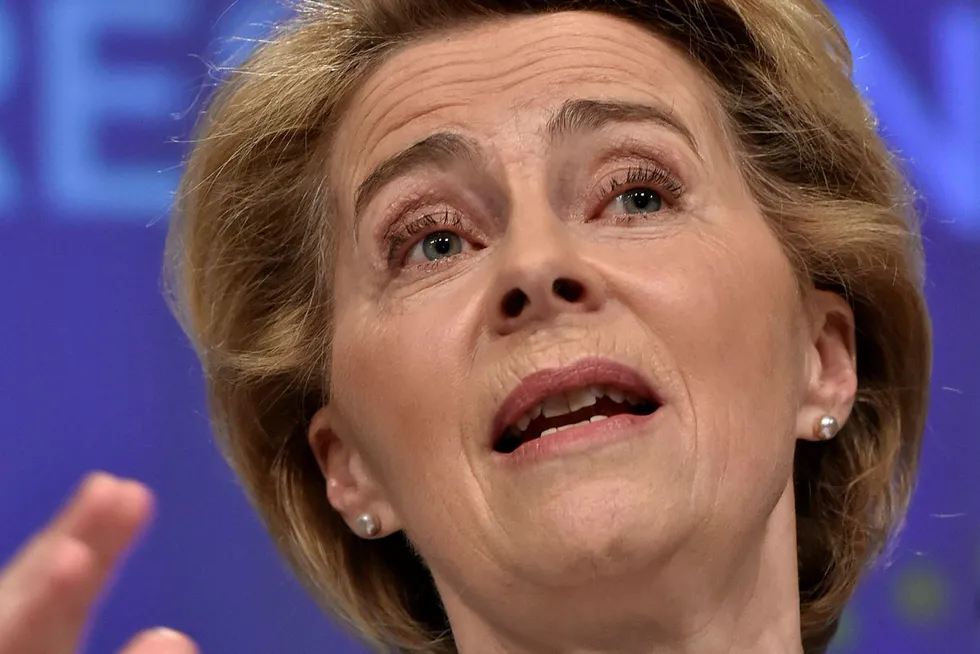 Europakommisjonens president Ursula von der Leyen ønsker seg en «Marshallplan for Europa».