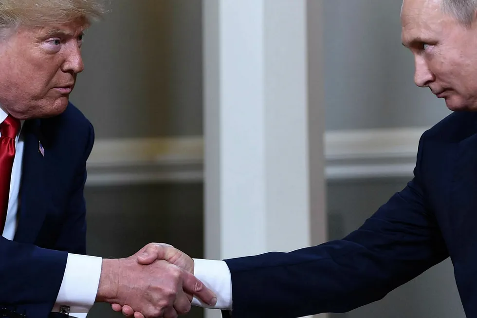 Donald Trump og Vladimir Putin treffes igjen til høsten, hvis alt går som planlagt. Foto: Brendan Smialowski/AFP/NTB Scanpix