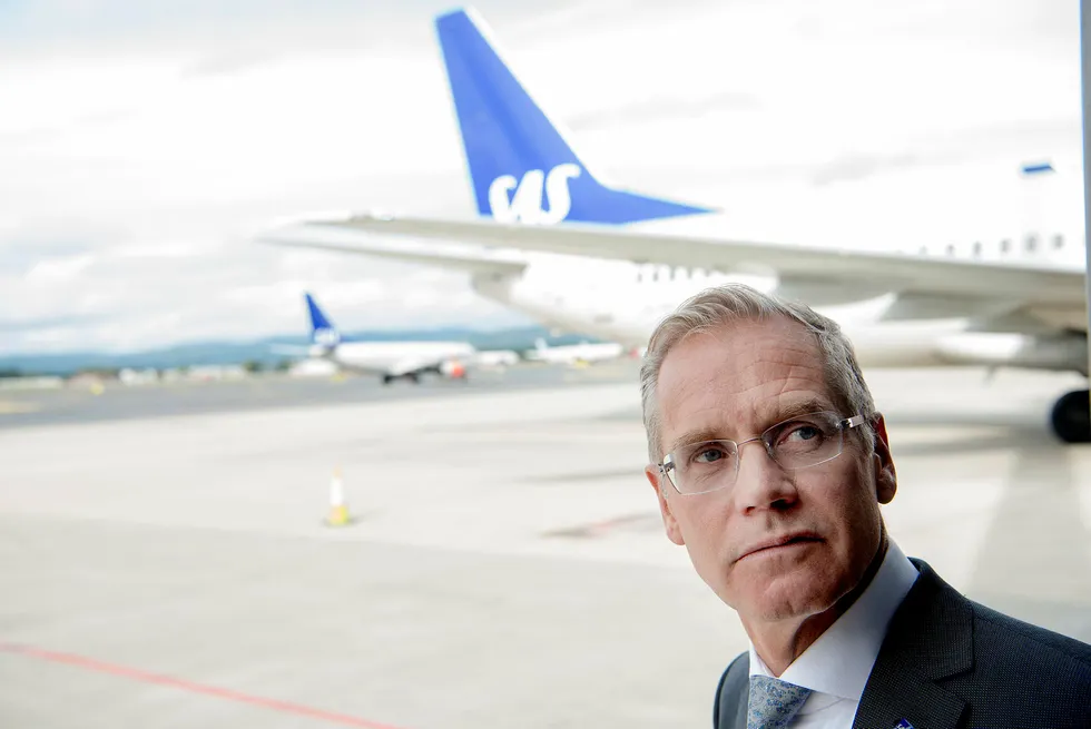 SAS-sjef Rickard Gustafson burde takke Norwegian-sjefen. Foto: Mikaela Berg