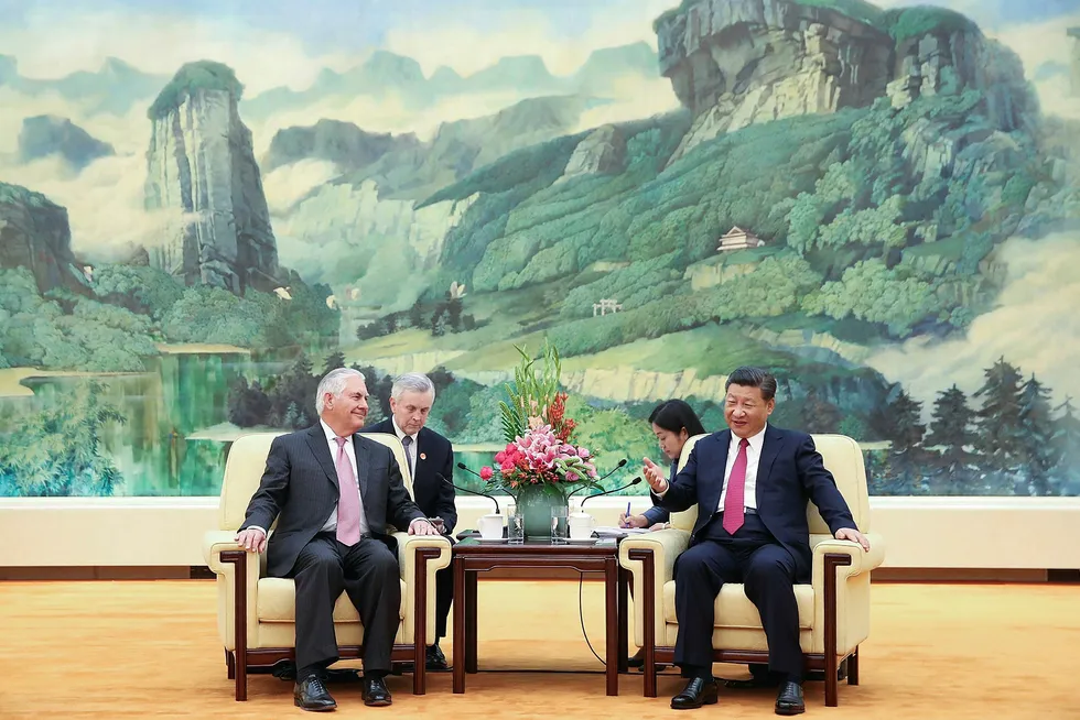 USAs utenriksminister møtte lørdag Kinas president Xi Jinping i Beijing. Foto: Lintao Zhang/AFP Photo