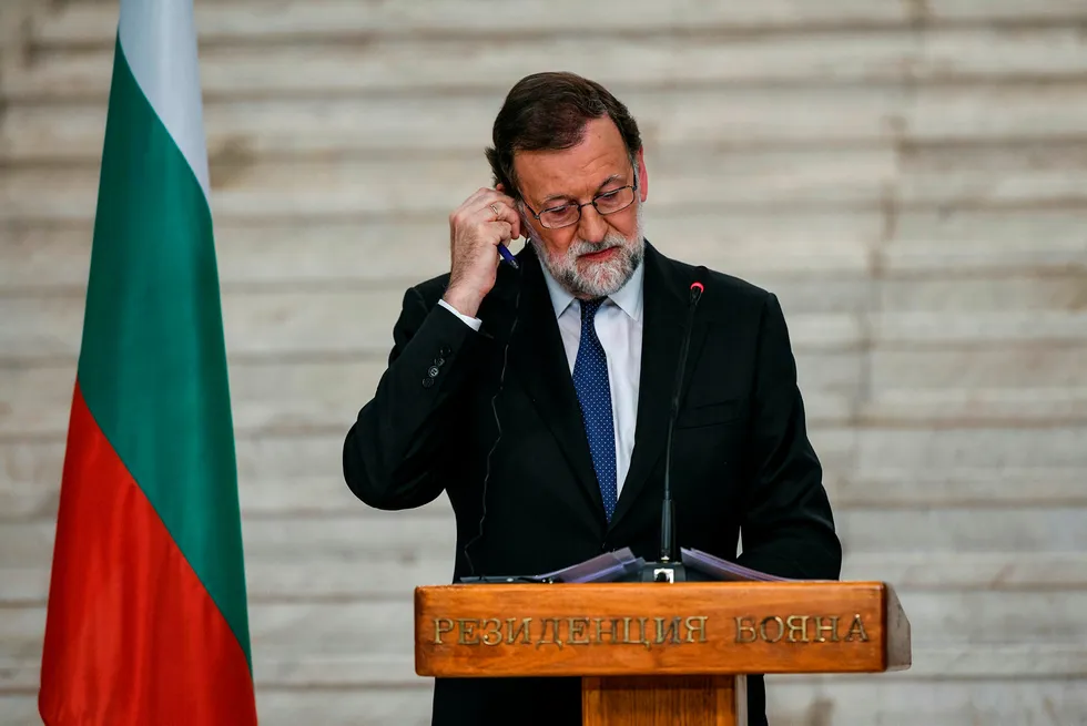Den spanske statsministeren Mariano Rajoy boikottet lunsj med Kosovo. Foto: AFP PHOTO / Dimitar DILKOFF
