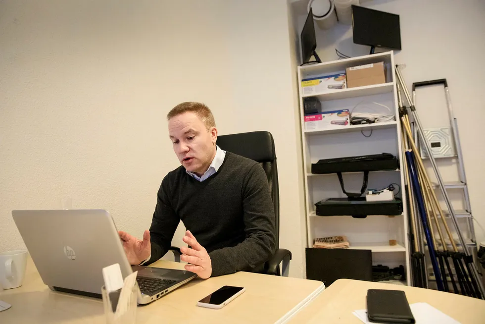 Ansvarlig redaktør i Resett, Helge Lurås, i nettstedets lokaler i Oslo sentrum.