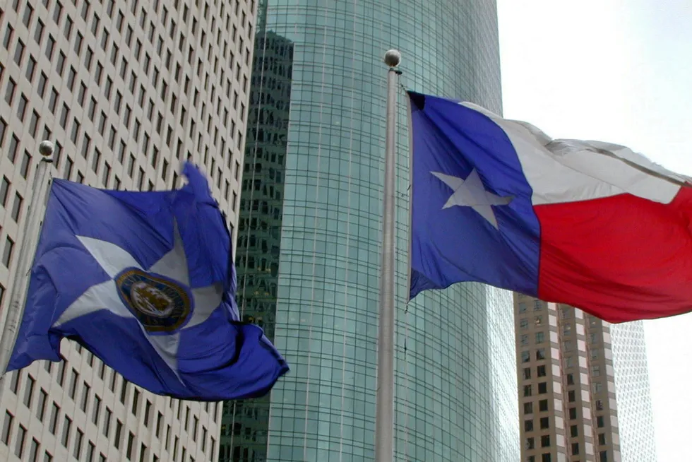 23rd WPC host: the flags of Houston and Texas