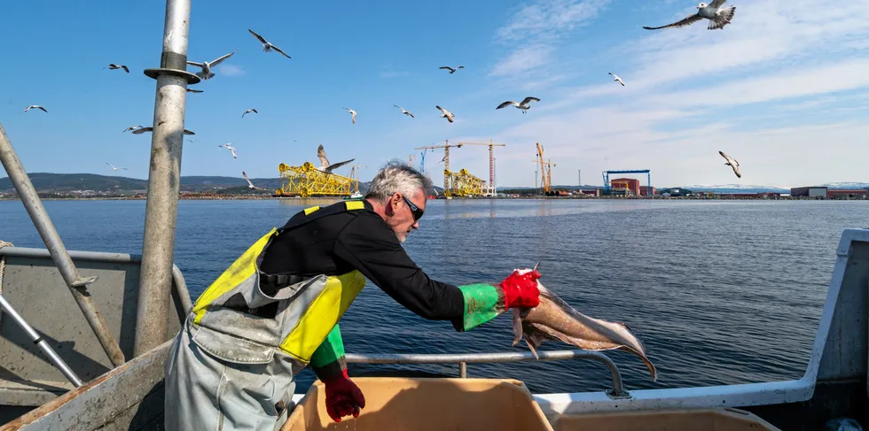 Norge skal ha en spredt og fiskereid flåte, skriver Arbeiderpartiets Cecilie Myrseth. Her er det Tor Hynne som fisker i indre Trondheimsfjord.