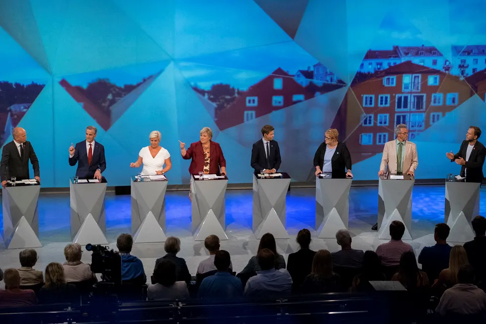 Partilederne fra hele spekteret i debatt i Arendalsuka i 2015. Er norsk politikk mer polarisert enn vi liker tro?
