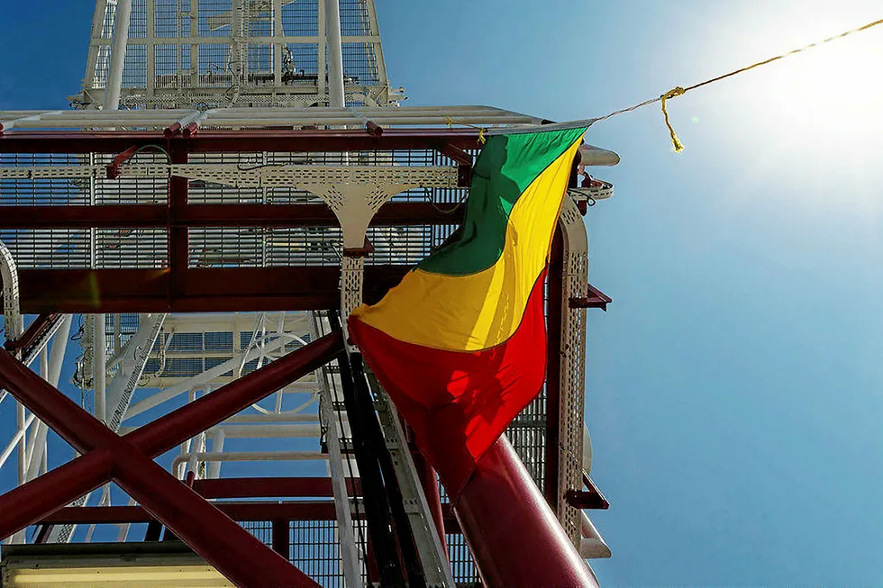 Expiry: Congo-Brazzaville flag on Total's Likouf floating production unit