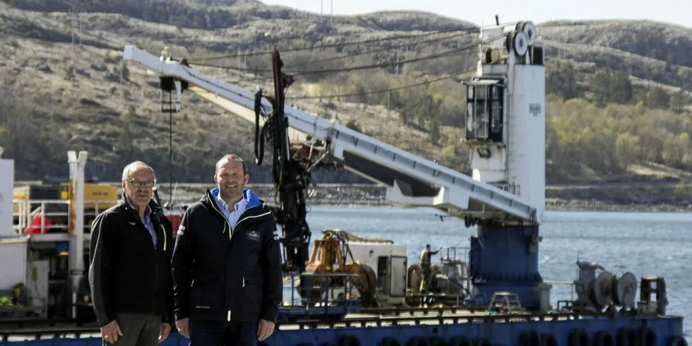 Nå starter byggingen av kai og lasterampe på Kråkøya kysthavn. 40-millionersprosjektet legger til rette for sjøveis eksport av trøndersk laks.Foto: NT Havn Rørvik IKS