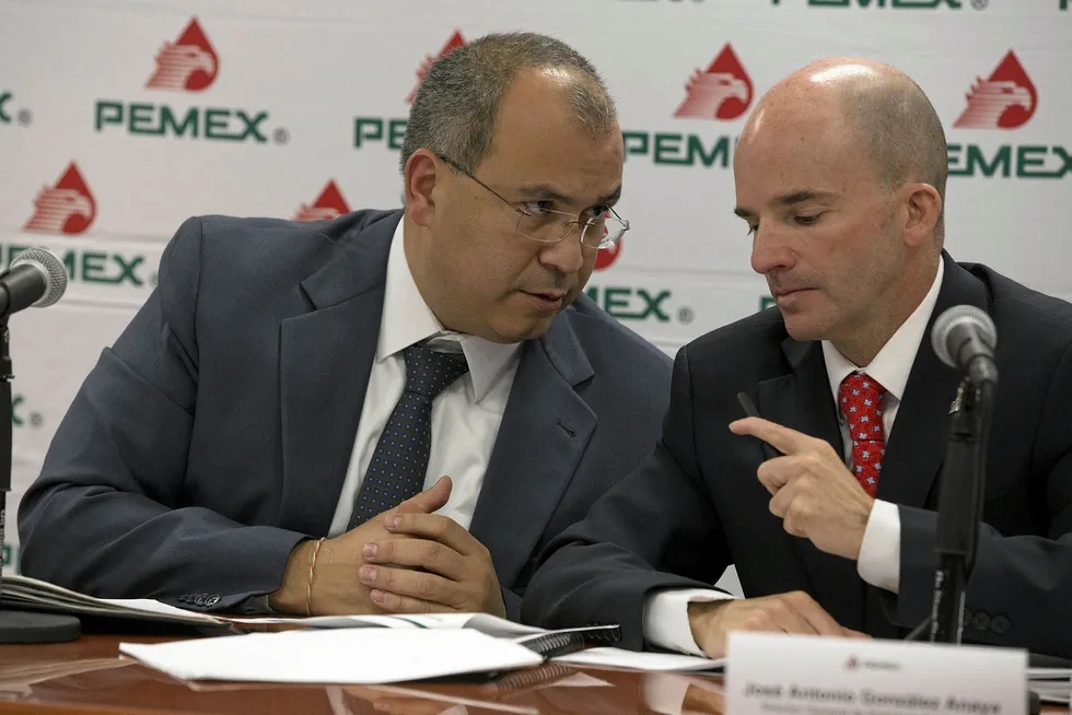 Ins and outs: Carlos Trevino, left, is replacing Jose Antonio Gonzalez Anaya, right, as head of Pemex