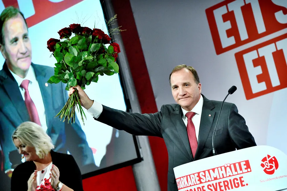 Sveriges statsminister og leder for Socialdemokraterna Stefan Lofven nekter å gå av som statsminister etter valget i Sverige.