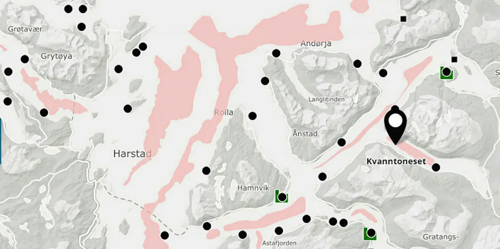 Salaks' lokalitet Kvanntoneset i Lavangen. i Sør–Troms.