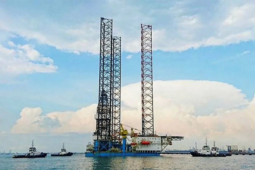 The jack-up Hakuryu-14: was built in Singapore for Japan Drilling by SembCorp subsidiary PPL Shipyard