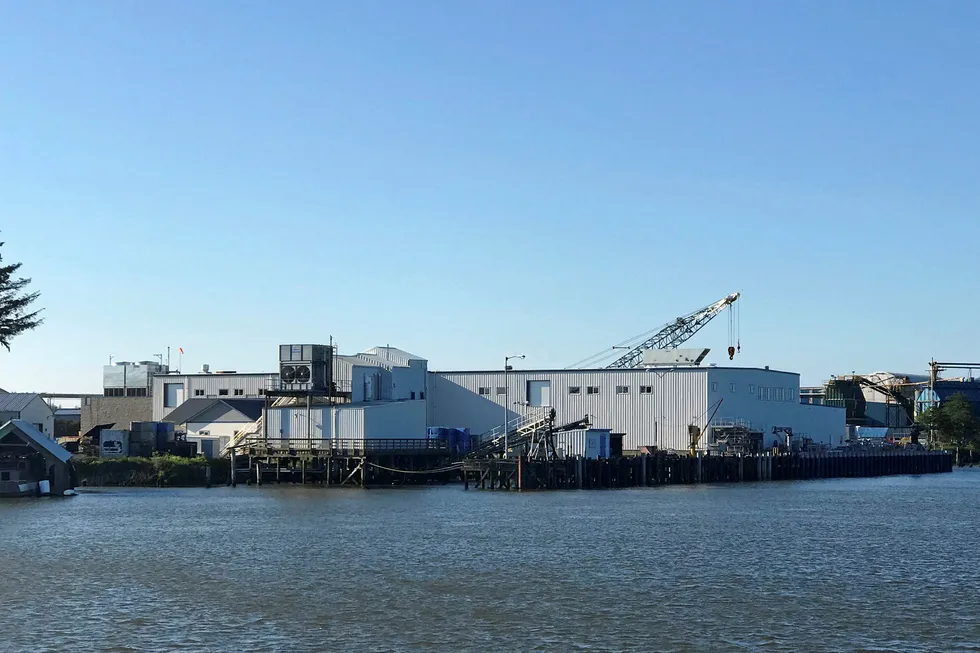 Pacific Seafood's rebuilt processing plant in Warrenton, Oregon, opened for business in 2018.
