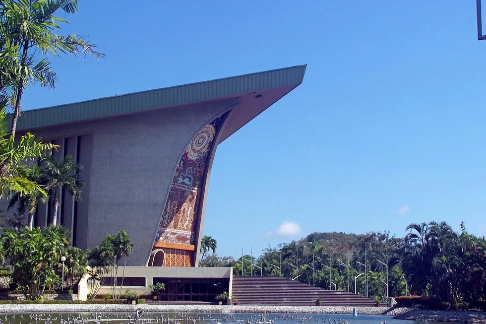 Centre point: PNG's Parliament House in Port Moresby