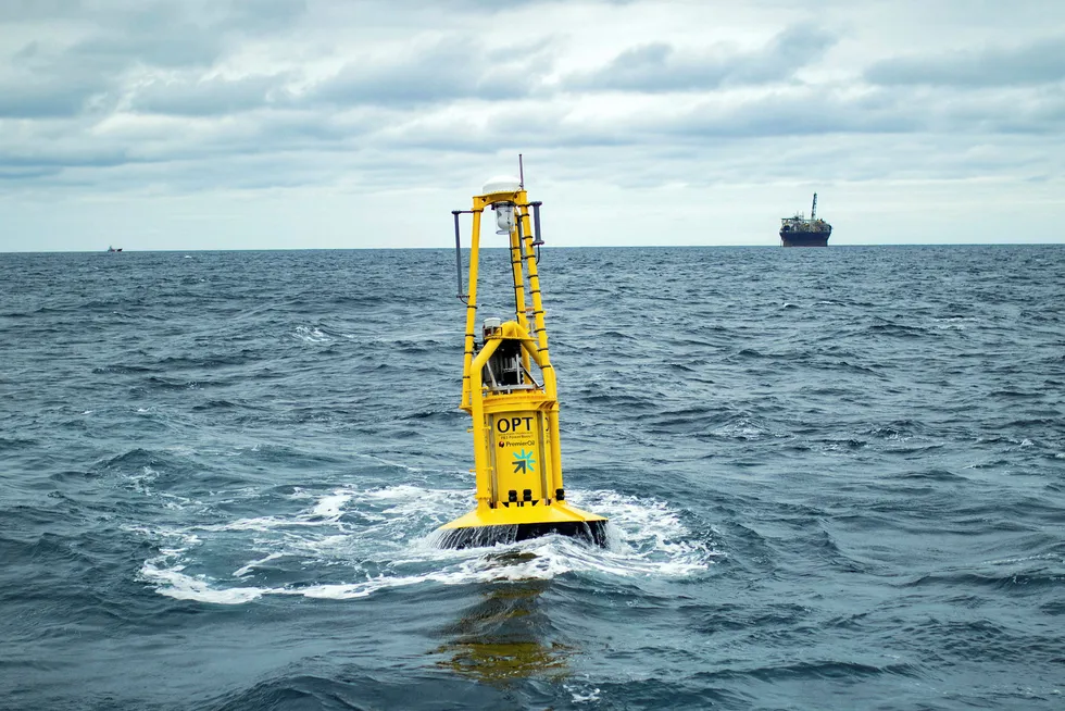 Powering up: Ocean Power Technologies' PB3 PowerBuoy off Montrose, Scotland