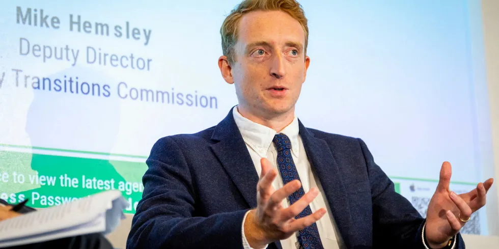 Energy Transitions Commission deputy director Mike Hemsley speaking at Recharge's Energy Transition Forum last year