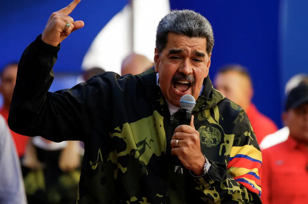 Sanctions on the way: Venezuelan President Nicolas Maduro addresses supporters at an event in Caracas