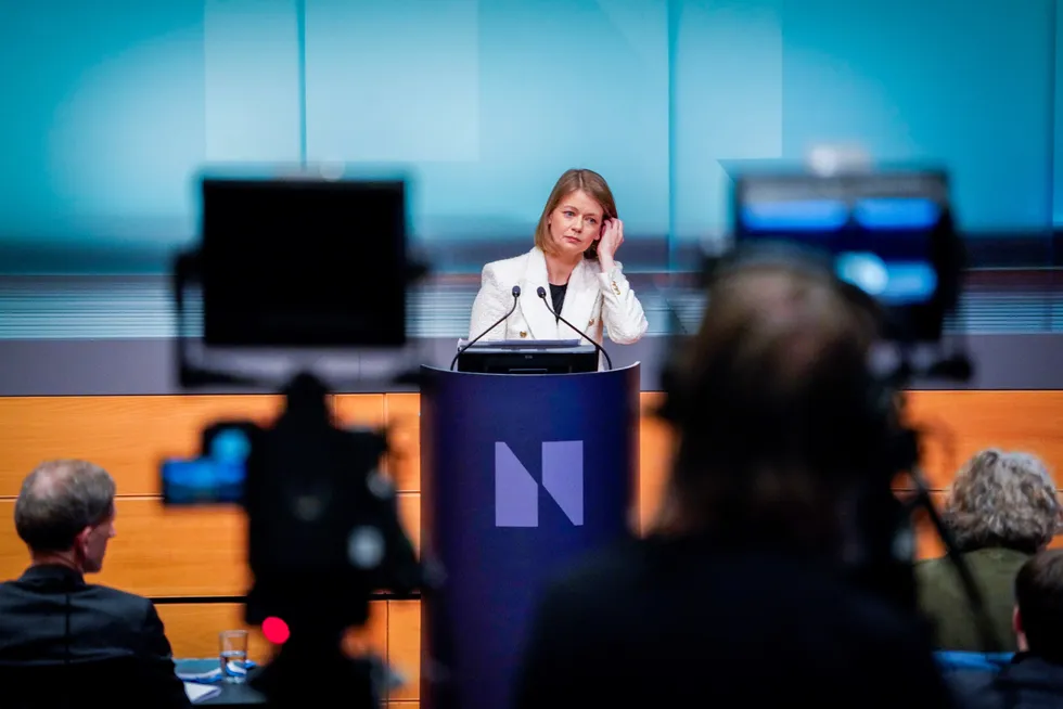 Resultatet av Norges Banks rentemøte denne uken skal etter planen kunngjøres torsdag. Sentralbanksjef Ida Wolden Bache.