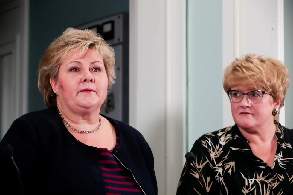 Venstre-leder Trine Skei Grande har snakket med statsminister Erna Solberg om rykteflommen før hun nå går inn i regjering. Foto: Åserud, Lise/NTB Scanpix