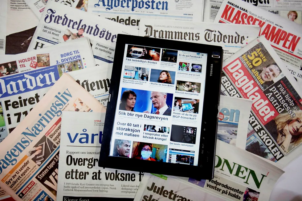 Dagspressen taper annonsevolum til nettreklame. Foto: Stian Lysberg Solum/NTB scanpix