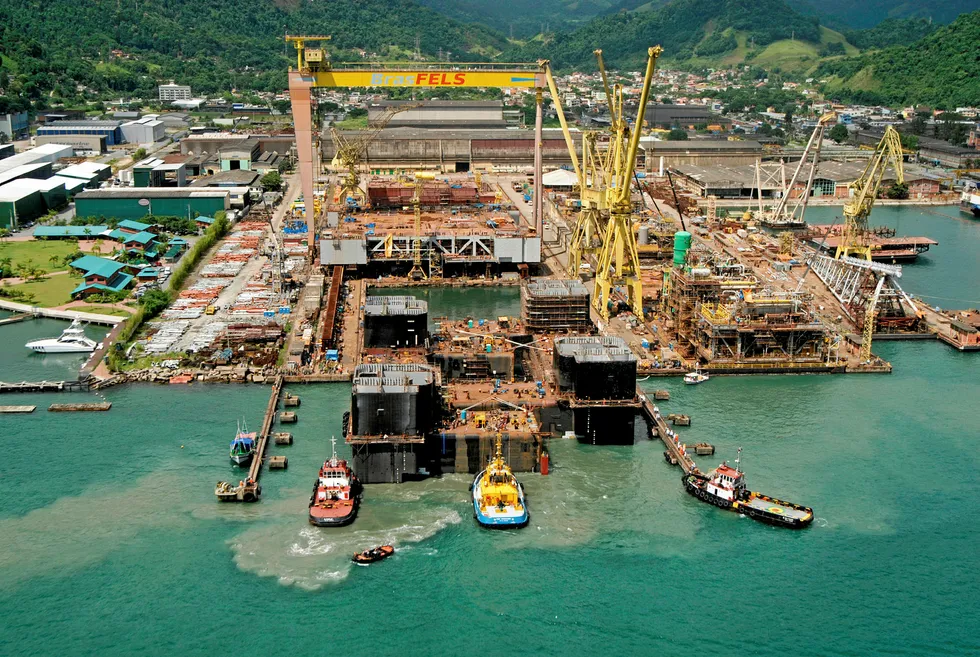 Deal: Keppel's Brasfels yard in Brazil, where the Urca and Frade semisubs are almost complete