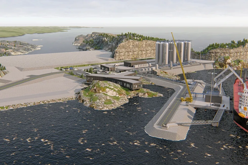 Basin-wide: a rendering of the Northern Lights CCUS project's offloading terminal