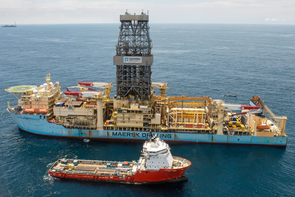 On your marks: drillship Maersk Voyager is about to begin drilling the Venus-1 probe offshore Namibia