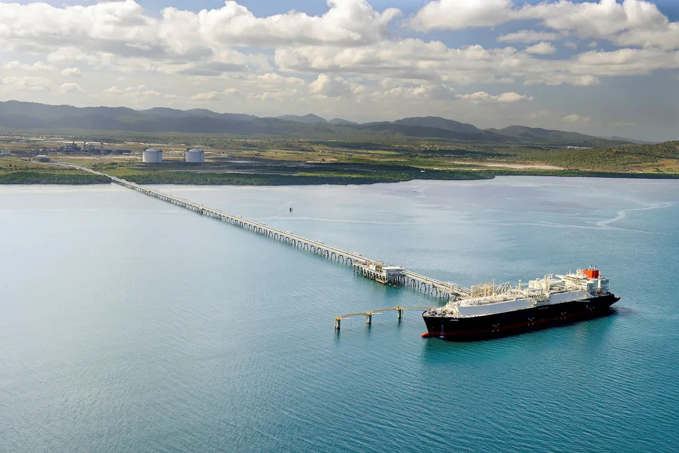 Asset: an LNG carrier at the PNG LNG plant
