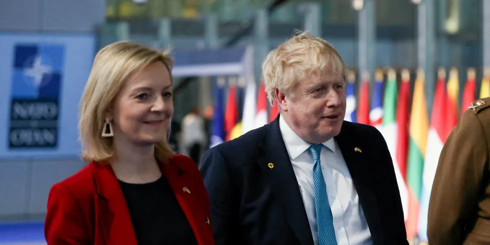 Liz Truss and Boris Johnson.