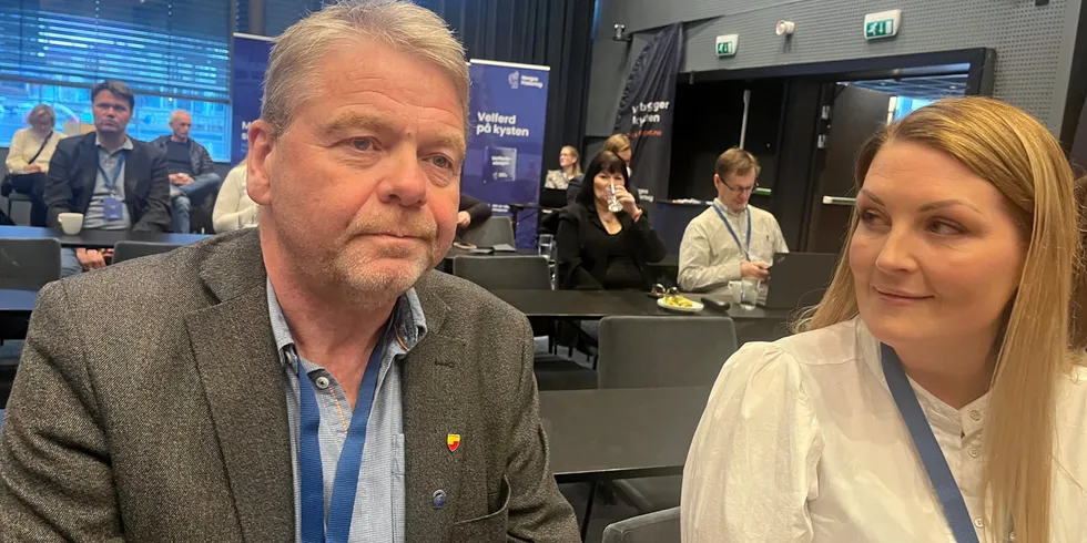 Landsmøtet Norges Fiskarlag. Roger Hansen og Hanne Fagertun.