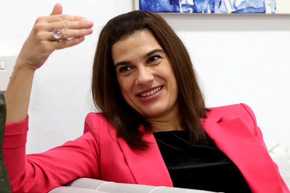 All smiles: Cyprus Energy Minister Natasa Pilides