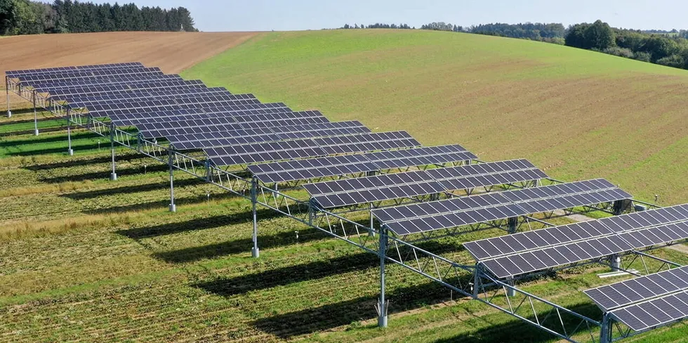 Agrivoltaic installation near Lake Constance in Germany
