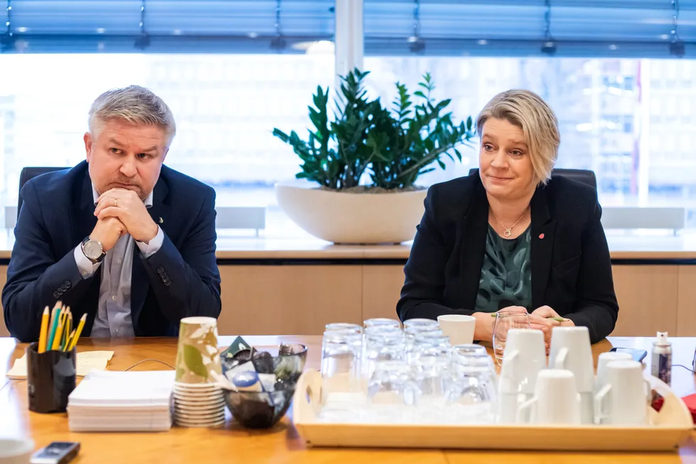 Equinors fornybarsjef Pål Eitrheim og olje- og energiminister Marte Mjøs Persen.