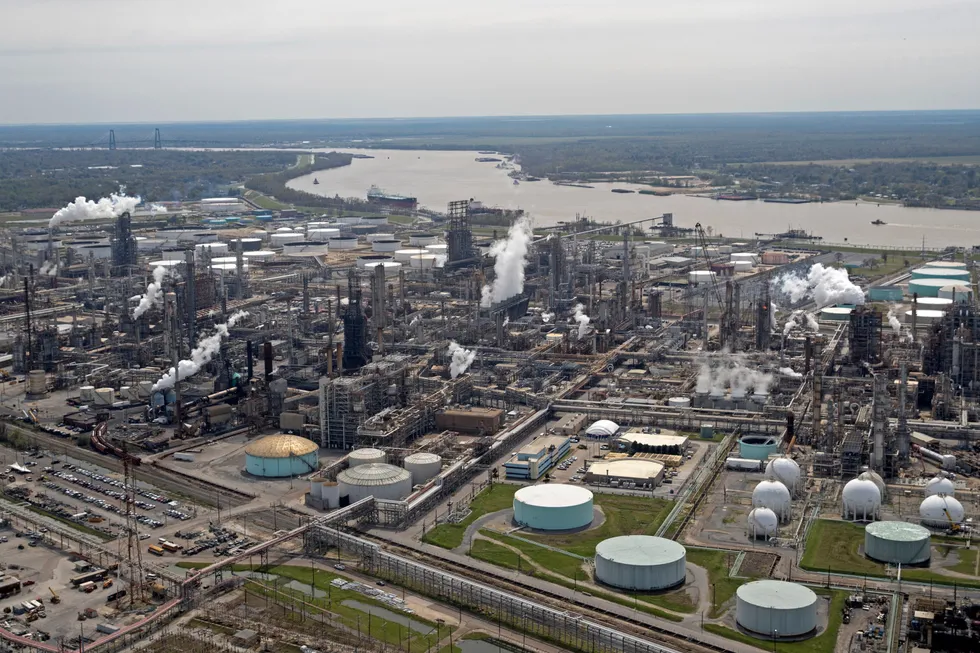 Mississippi River industrial corridor: The Shell Norco oil refinery sits along the Mississippi River, near Talos Energy's planned carbon sequestration hub.