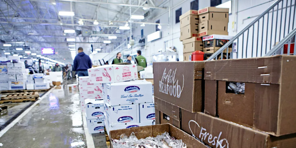 New York: Eksporten av sjømat fra Norge til USA har økt de siste årene. Her fra New Fulton Fish Market i Bronx.