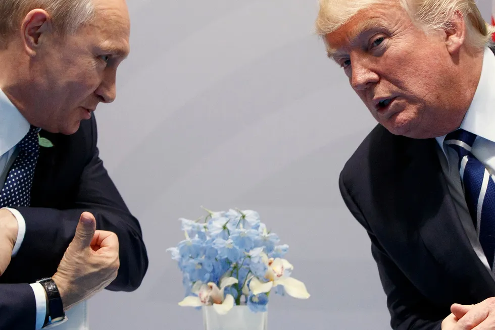 Presidentene Vladimir Putin og Donald Trump hadde god tone under G20-møtet i Hamburg i 2017.