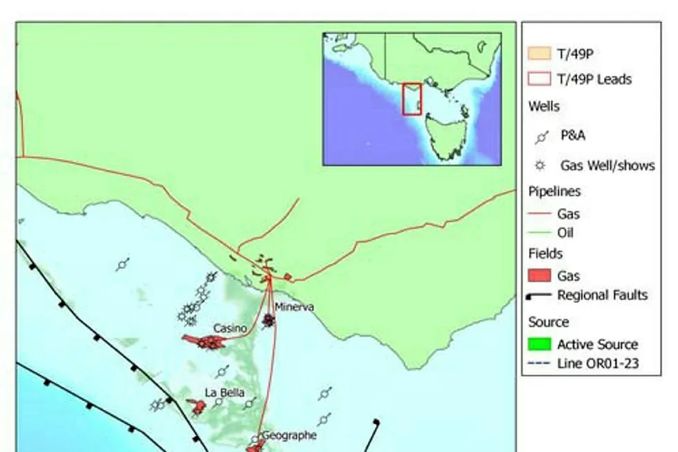 Offshore Tasmania: the location of 3D Oil's T/49P exploration permit in the Otway basin
