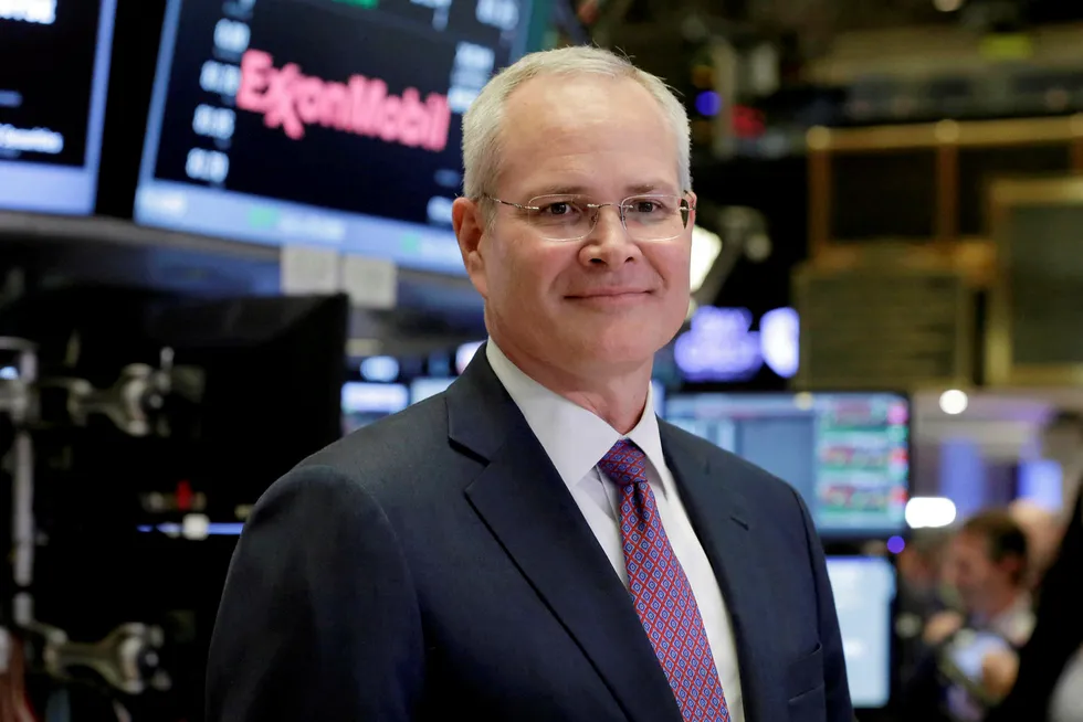 Sceptical: ExxonMobil chief executive Darren Woods has questioned the hydrocarbon divestment strategy of some European companies