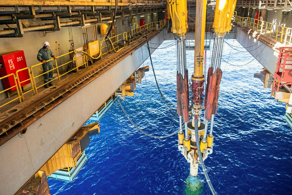 The Maersk Discoverer drilling in Egypt for BP.