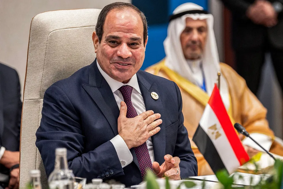 Welcoming Woodside: Egyptian President Abdel Fattah al-Sisi.
