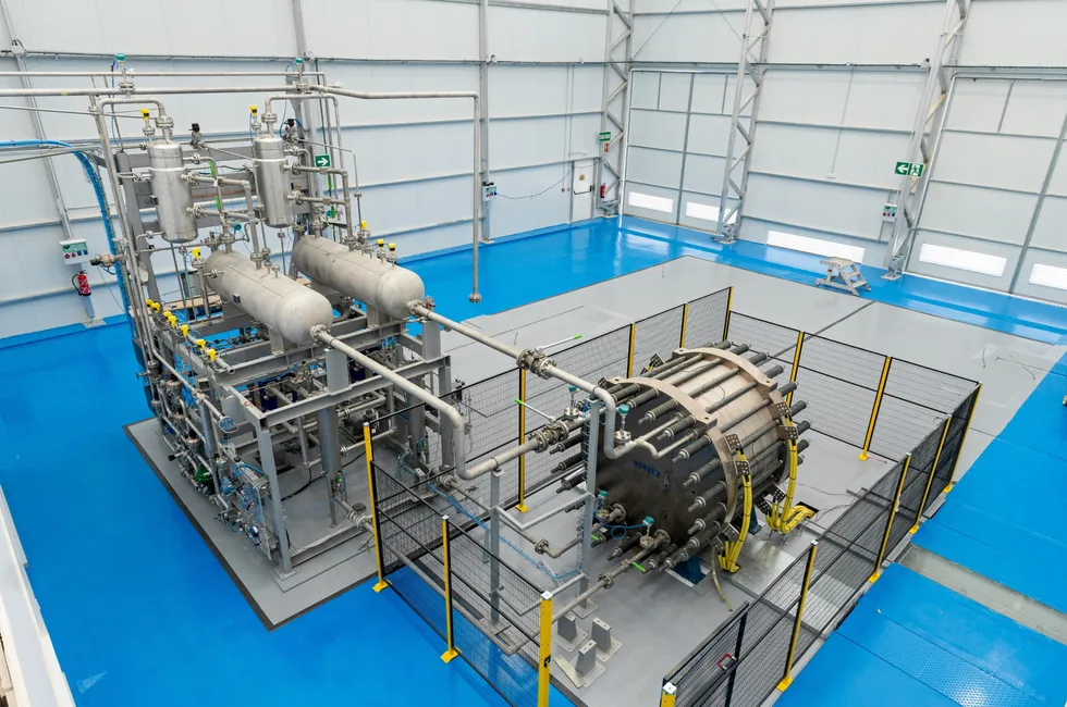 The 500kW pressurised alkaline electrolyser prototype.