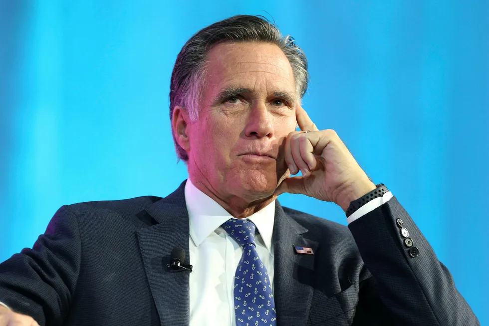 Mitt Romney er en sterk kritiker av president Donald Trump, men de to tilhører samme parti. Foto: AFP PHOTO / GEORGE FREY / NTB Scanpix