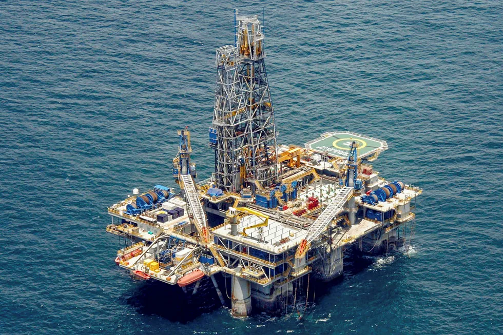 Warm stacked: the semi-submersible drilling rig Noble Clyde Boudreaux