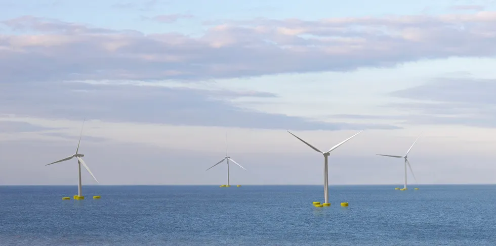 CGI of 'generic' project design for Pentland floating wind array