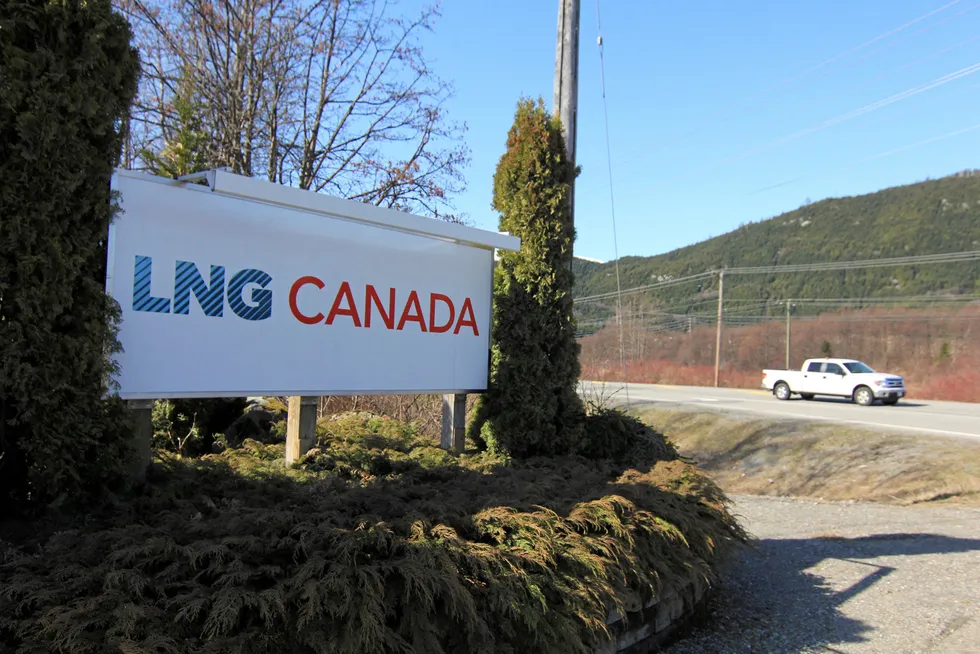 The entrance to Shell's LNG Canada project: in Kitimat, British Columbia